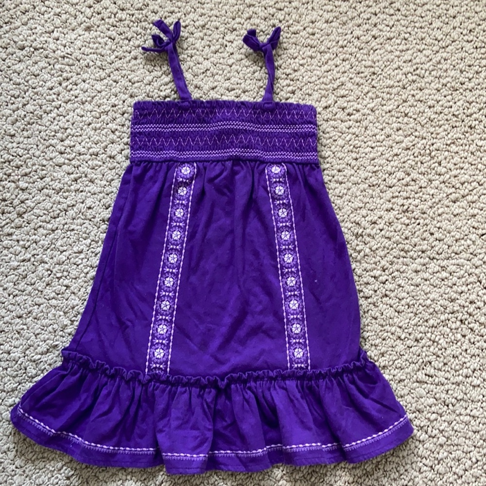 NWOT Gap Purple Embroidered Smocked Sundress with Bows -Size 18-24 mths